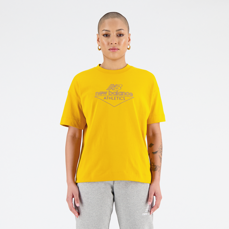 New balance yellow t shirt best sale