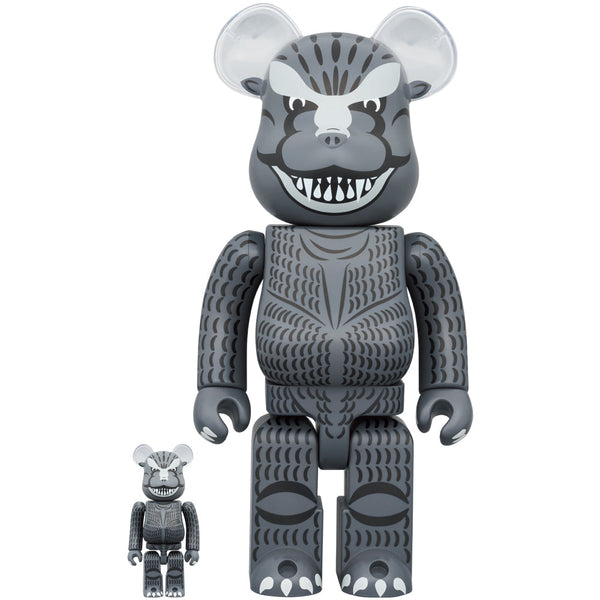 BE@RBRICK Godzilla (1954) 100% & 400% collectible figures featuring the iconic design of the original Godzilla monster.