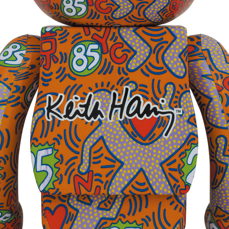 BE@RBRICK Keith Haring 1000% collectible figure featuring bold, vibrant designs and iconic Haring motifs.