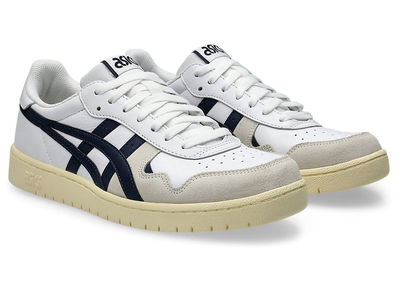 JAPAN S™ shoes with lightweight design, featuring ASICS® Stripes and lettering, inspired by 1981 basketball aesthetics.