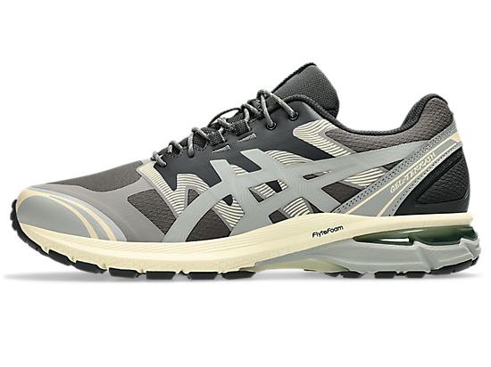 GEL-TERRAIN™ sneaker with trail-inspired design, speed lacing system, FLYTEFOAM™ cushioning, and GEL® technology for improved comfort and performance.