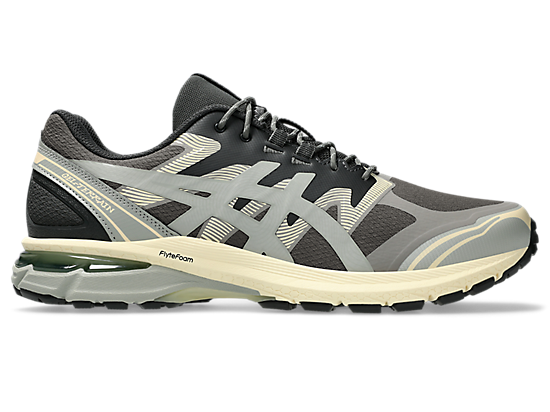 GEL-TERRAIN™ sneaker with trail-inspired design, speed lacing system, FLYTEFOAM™ cushioning, and GEL® technology for improved comfort and performance.