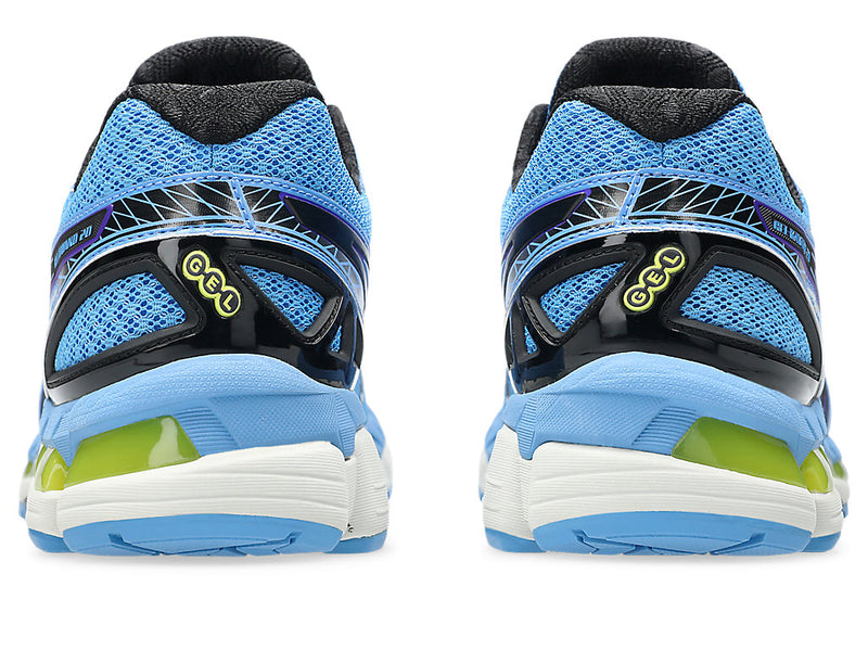 GEL-KAYANO™ 20 sneaker featuring FLUIDFIT™ cage, dual GEL™ technology inserts, and GUIDANCE TRUSSTIC™ system for enhanced fit, comfort, and stability.