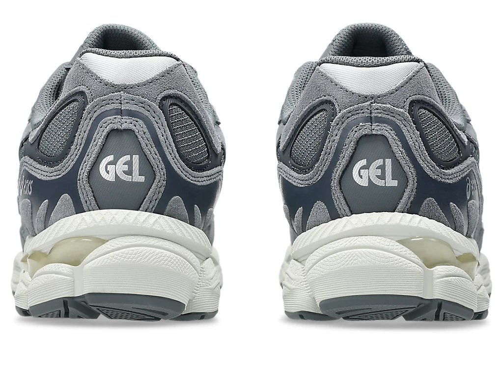 ASICS GEL-NYC™ sneaker combining retro-inspired upper with modern cushioning, featuring design elements from GEL-NIMBUS® 3, GEL-MC PLUS™ V, and GEL-CUMULUS® 16.