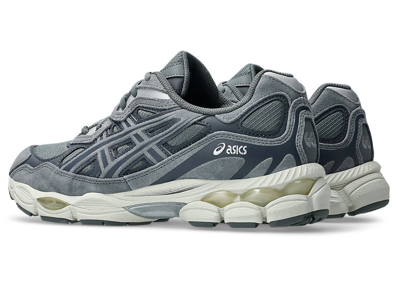 ASICS GEL-NYC™ sneaker combining retro-inspired upper with modern cushioning, featuring design elements from GEL-NIMBUS® 3, GEL-MC PLUS™ V, and GEL-CUMULUS® 16.