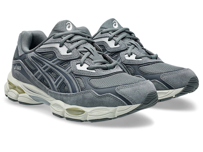 ASICS GEL-NYC™ sneaker combining retro-inspired upper with modern cushioning, featuring design elements from GEL-NIMBUS® 3, GEL-MC PLUS™ V, and GEL-CUMULUS® 16.