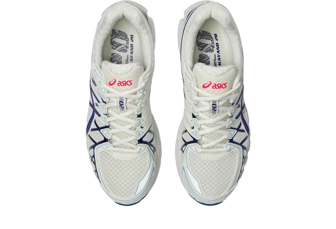 GEL-KAYANO 20 sneaker with FLUIDFIT cage, dual GEL technology, and GUIDANCE TRUSSTIC system, offering enhanced comfort and support.