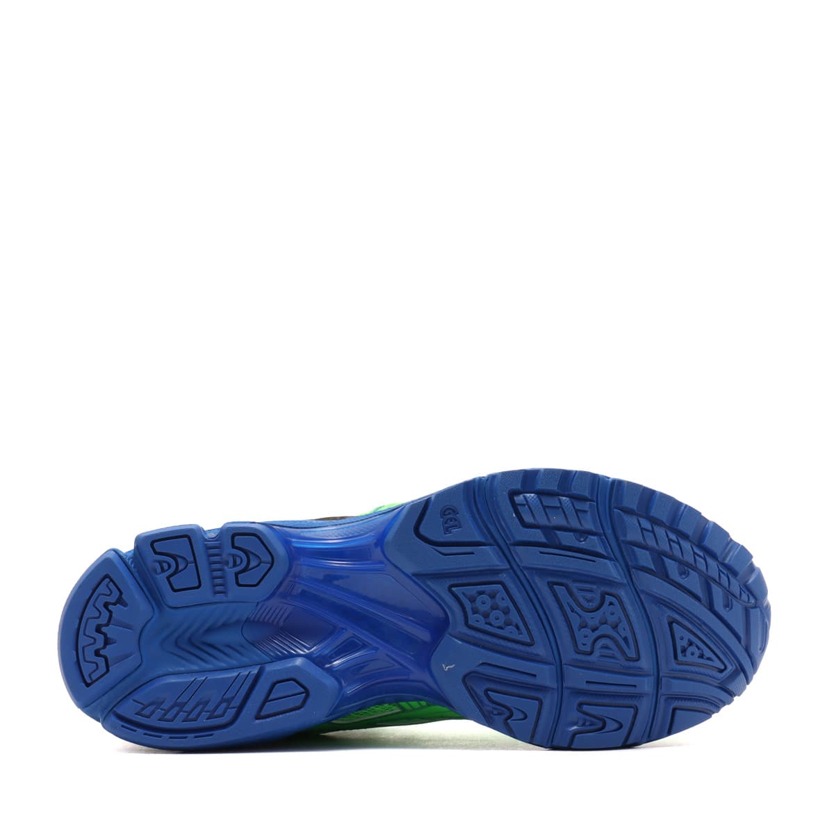 ASICS GEL-KAYANO 14 collaboration sneaker in green and blue, created with Field Trip Recordings and DJ Zack Bia.