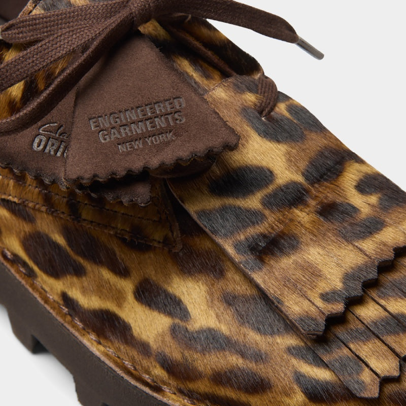 Clarks Originals x Engineered Garments Desert Khan shoes in a reimagined silhouette with modern detailing.