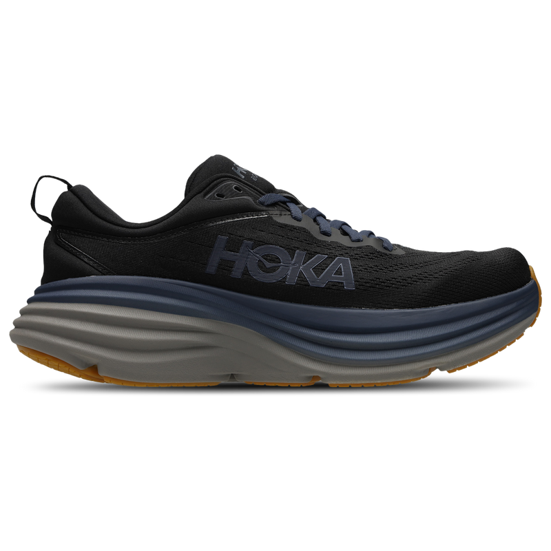 HOKA Bondi running shoes featuring soft foam, engineered mesh, and durable Durabrasion rubber outsole for a smooth and balanced ride.