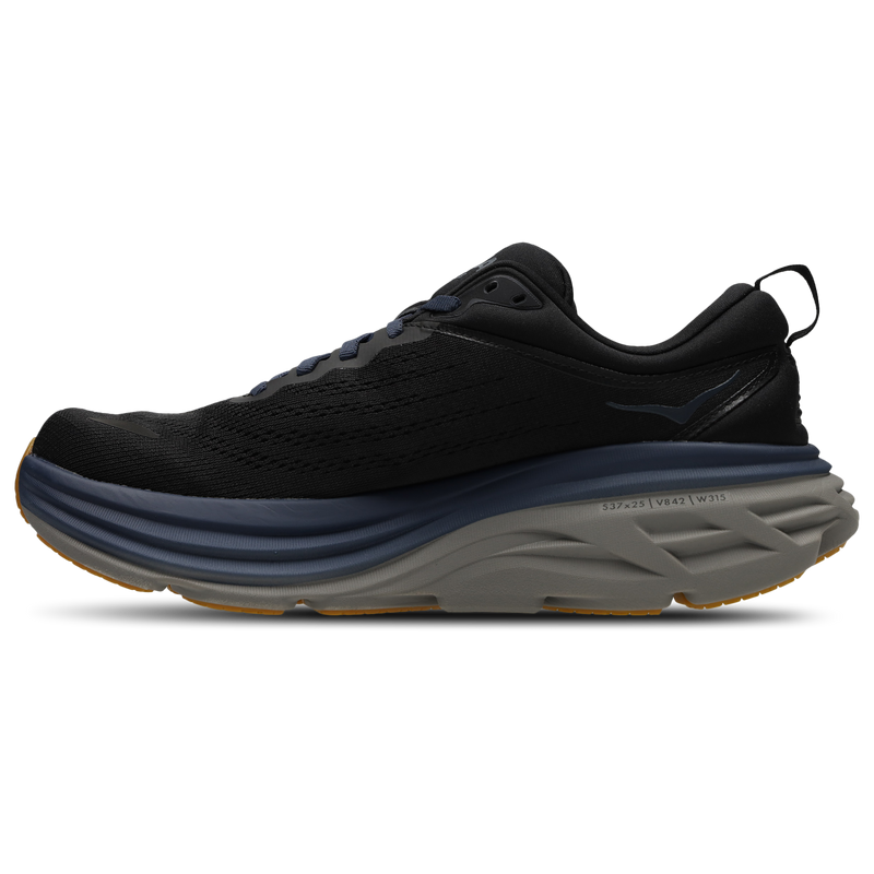 HOKA Bondi running shoes featuring soft foam, engineered mesh, and durable Durabrasion rubber outsole for a smooth and balanced ride.