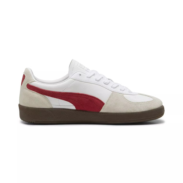 Retro Palermo sneakers with suede upper, leather Formstrip, foil-printed PUMA branding, and classic gum sole.