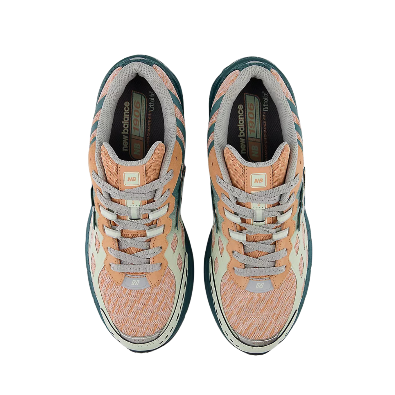 New Balance 1906W sneaker with a knit upper, webbed synthetic overlays, and advanced cushioning technology for ultimate comfort and style.