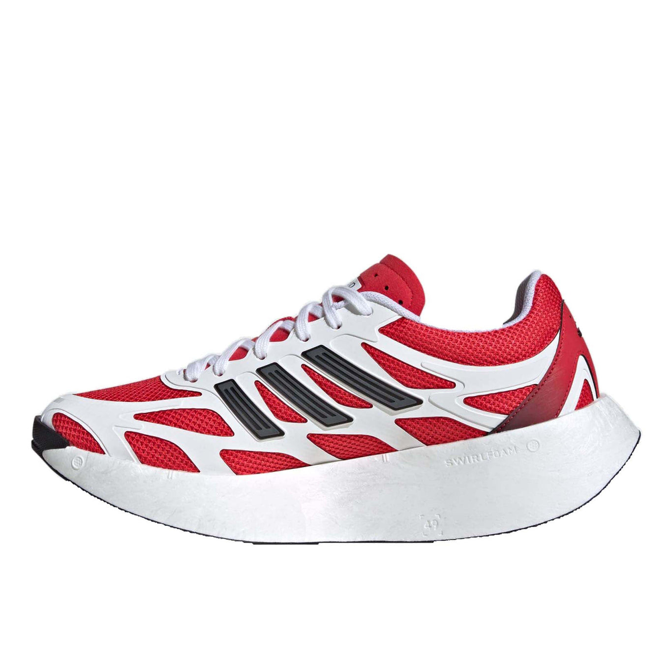 adidas Adizero Aruku sneakers with a curved rocker midsole, Swirlfoam cushioning, and heritage-inspired design details for ultimate comfort and style.