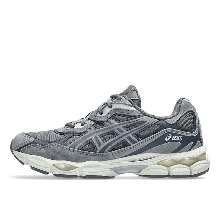 ASICS GEL-NYC™ sneaker combining retro-inspired upper with modern cushioning, featuring design elements from GEL-NIMBUS® 3, GEL-MC PLUS™ V, and GEL-CUMULUS® 16.