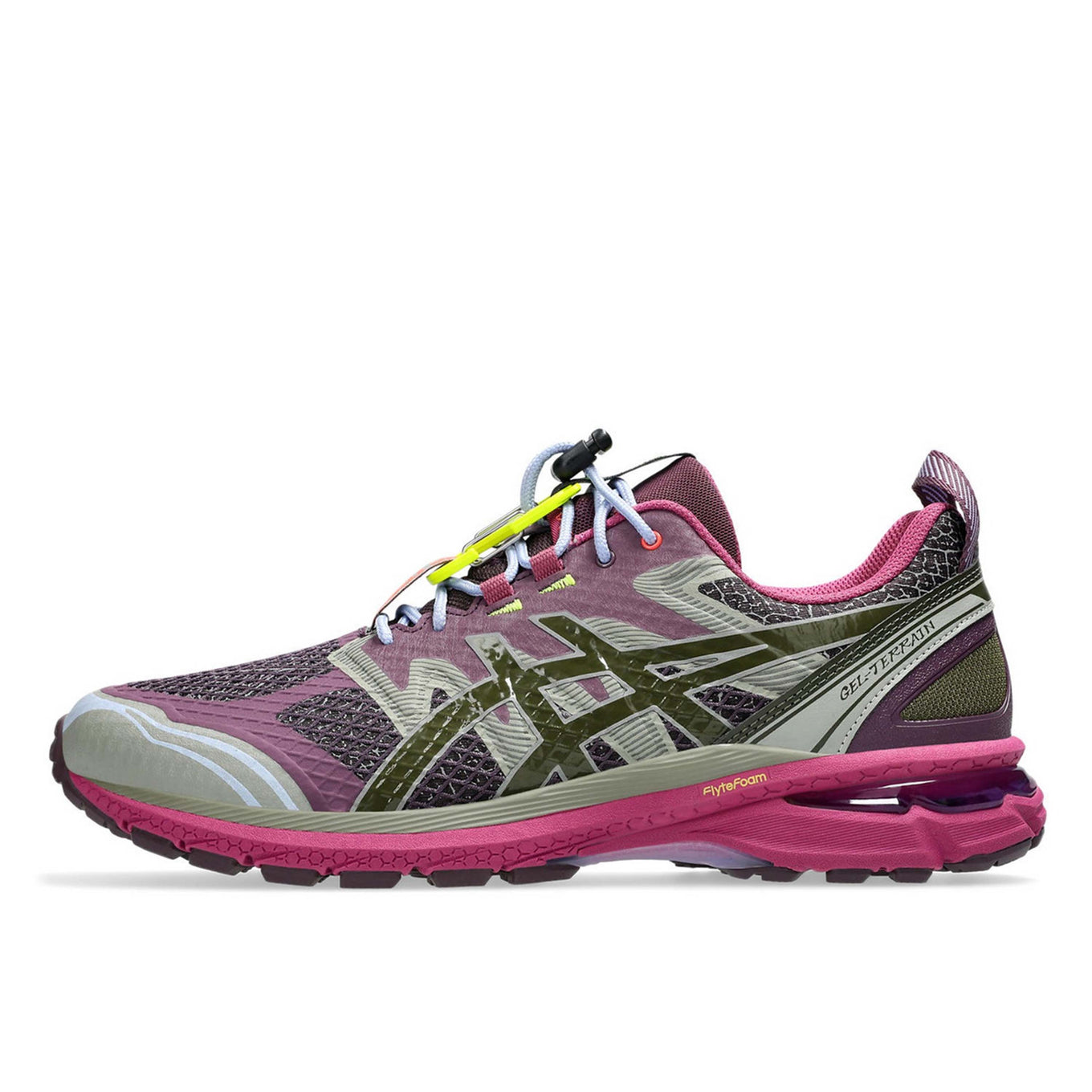 ASICS GEL-TERRAIN sneaker with trail-inspired design, speed lacing, and cushioned sole for versatile all-day wear.