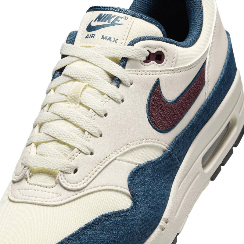 Nike Air Max 1 Armory Navy from the Notebook Doodles Collection, featuring recycled materials and school-inspired sketches.