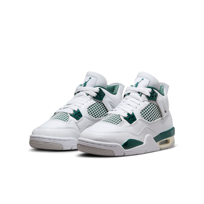 Jordan 4 Retro sneakers crafted with genuine and synthetic leather, textiles, soft foam cushioning, and durable rubber traction.