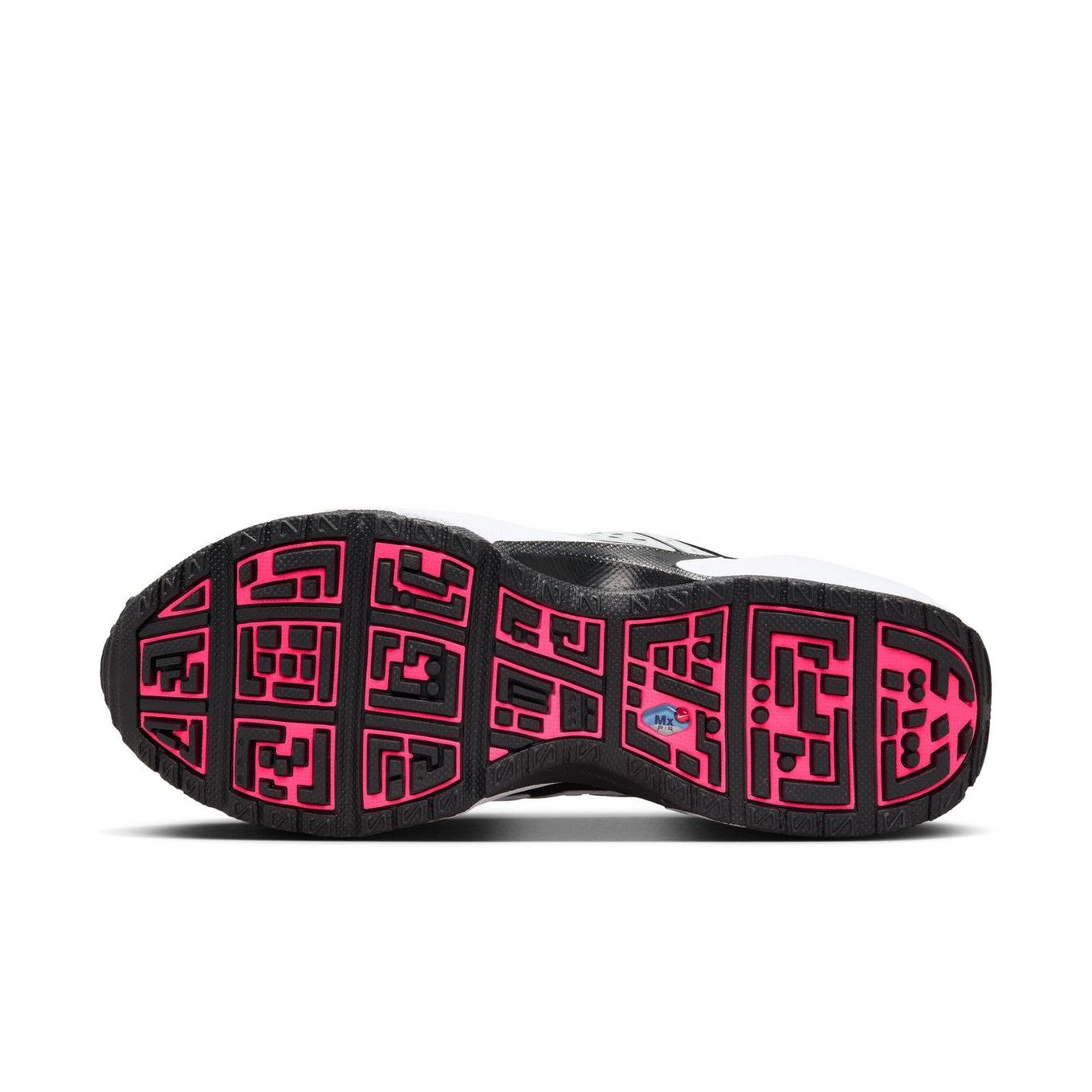 Air Max SNDR sneaker featuring a bold color scheme with black overlays, Hyper Pink shroud, and reflective white panels, equipped with Max Air and Nike Air cushioning. Unzipped shroud reveals "6453," referencing Nike's global office numbers.



