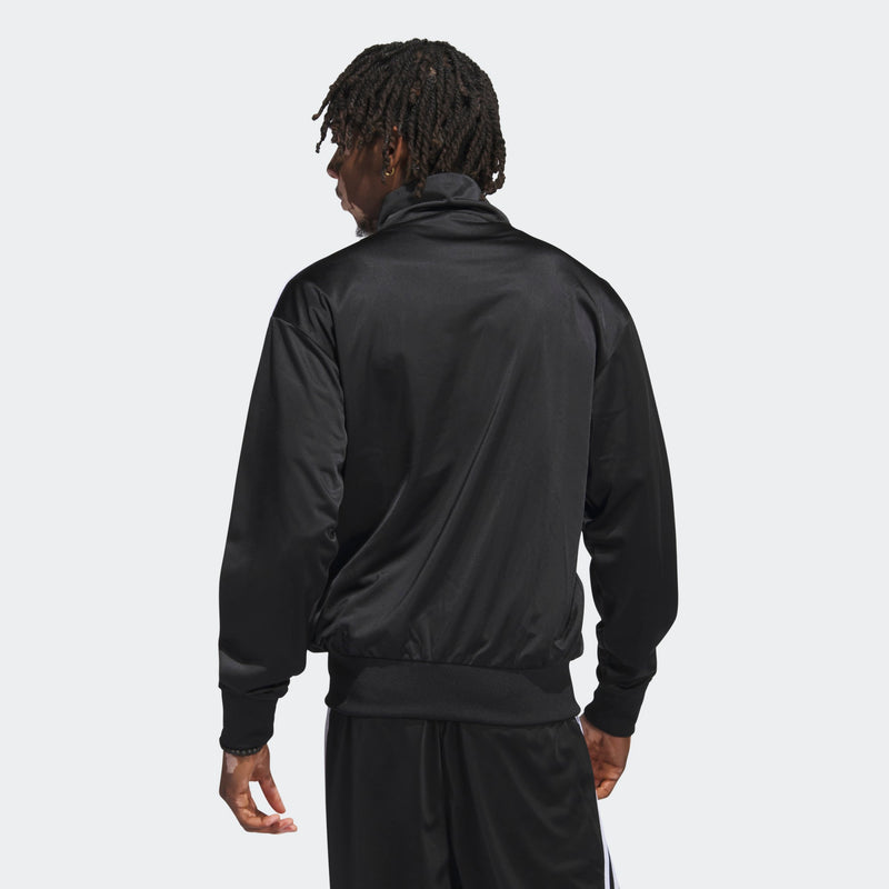 Adidas Firebird Adicolor Track Jacket with embroidered Trefoil logo, 3-Stripes on sleeves, and stand-up collar, offering a modern twist on the classic style.