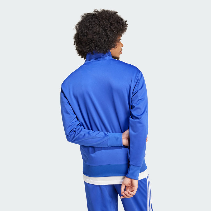 adidas Adicolor Firebird Jacket showcasing timeless style with vibrant color scheme, embroidered Trefoil logo on chest, 3-Stripes on arms, stand-up collar, zip pockets, and ribbed cuffs for comfort and functionality.