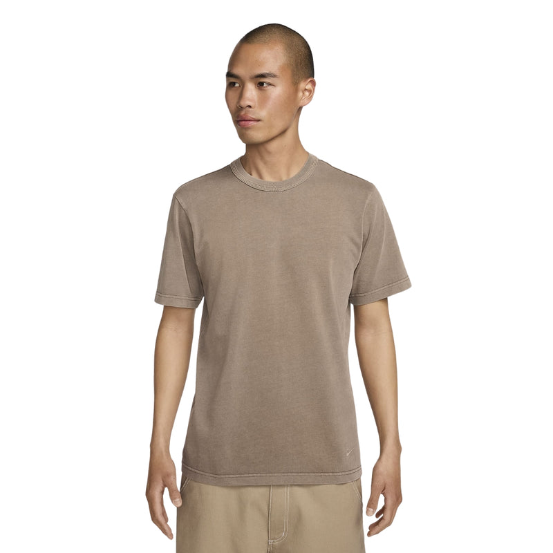 Heavyweight T-shirt with a triple-stitched collar, showcasing unique garment dyeing with natural highlights and lowlights for a distinctive look.



