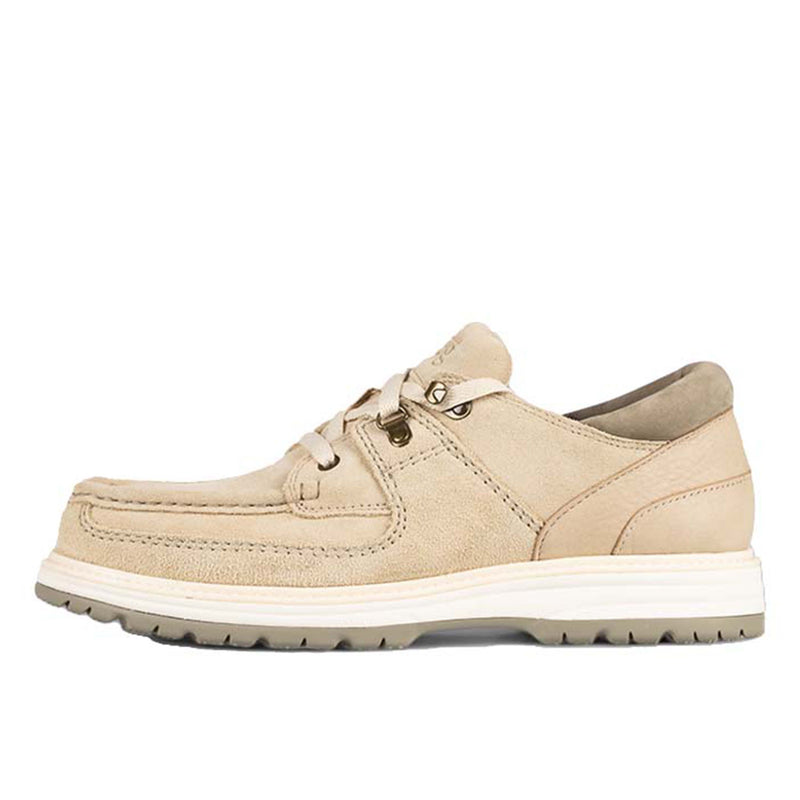 8th St by Ronnie Fieg x Clarks Originals Sunderland in Chalk, featuring C.F. Stead suede, nubuck collar, brass hardware, and a cleated rubber outsole.