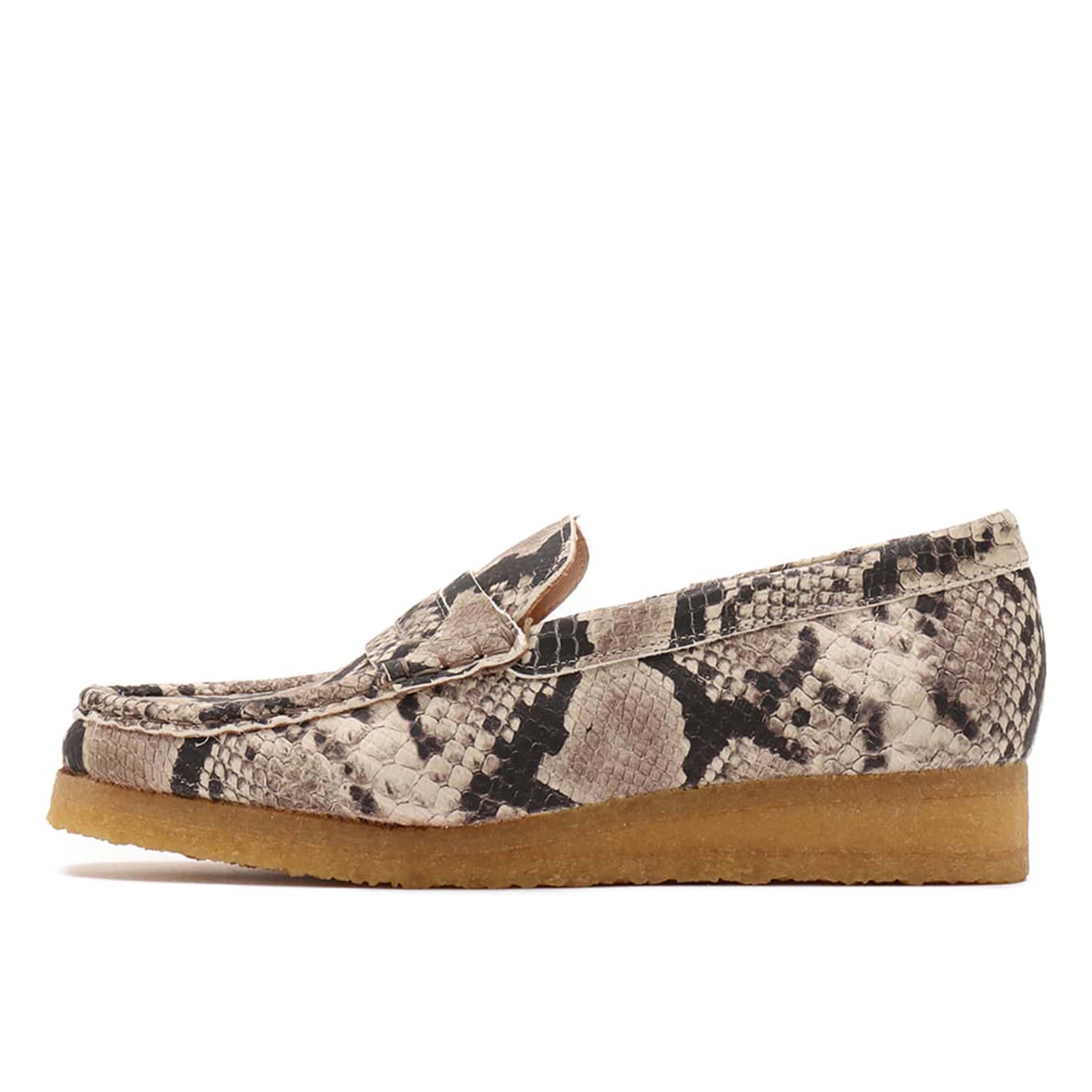 Clarks Wallaby Loafer in Grey Snake Leather – Archive