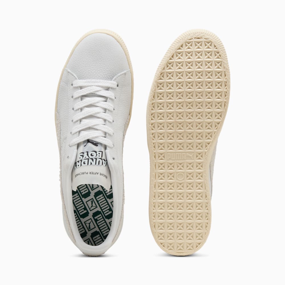 PUMA Clyde sneaker from the Laundry Boys collection with water-repellent suede upper.