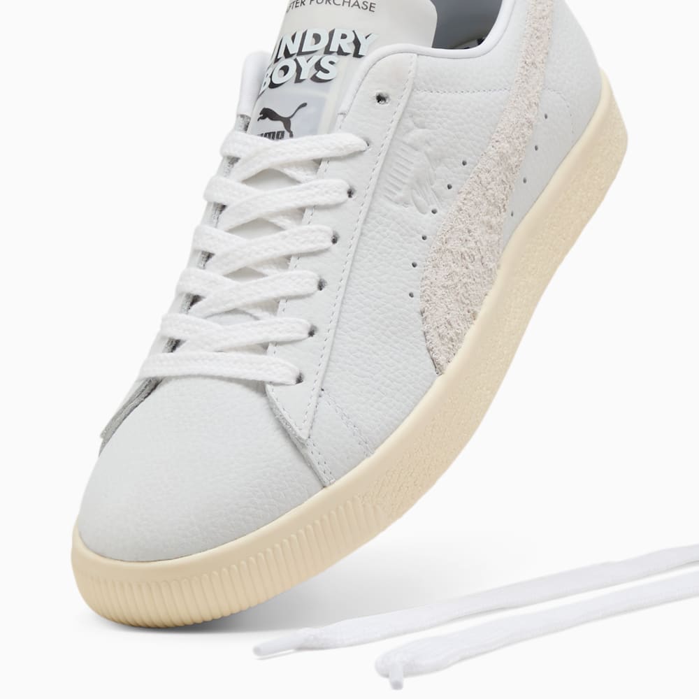 PUMA Clyde sneaker from the Laundry Boys collection with water-repellent suede upper.