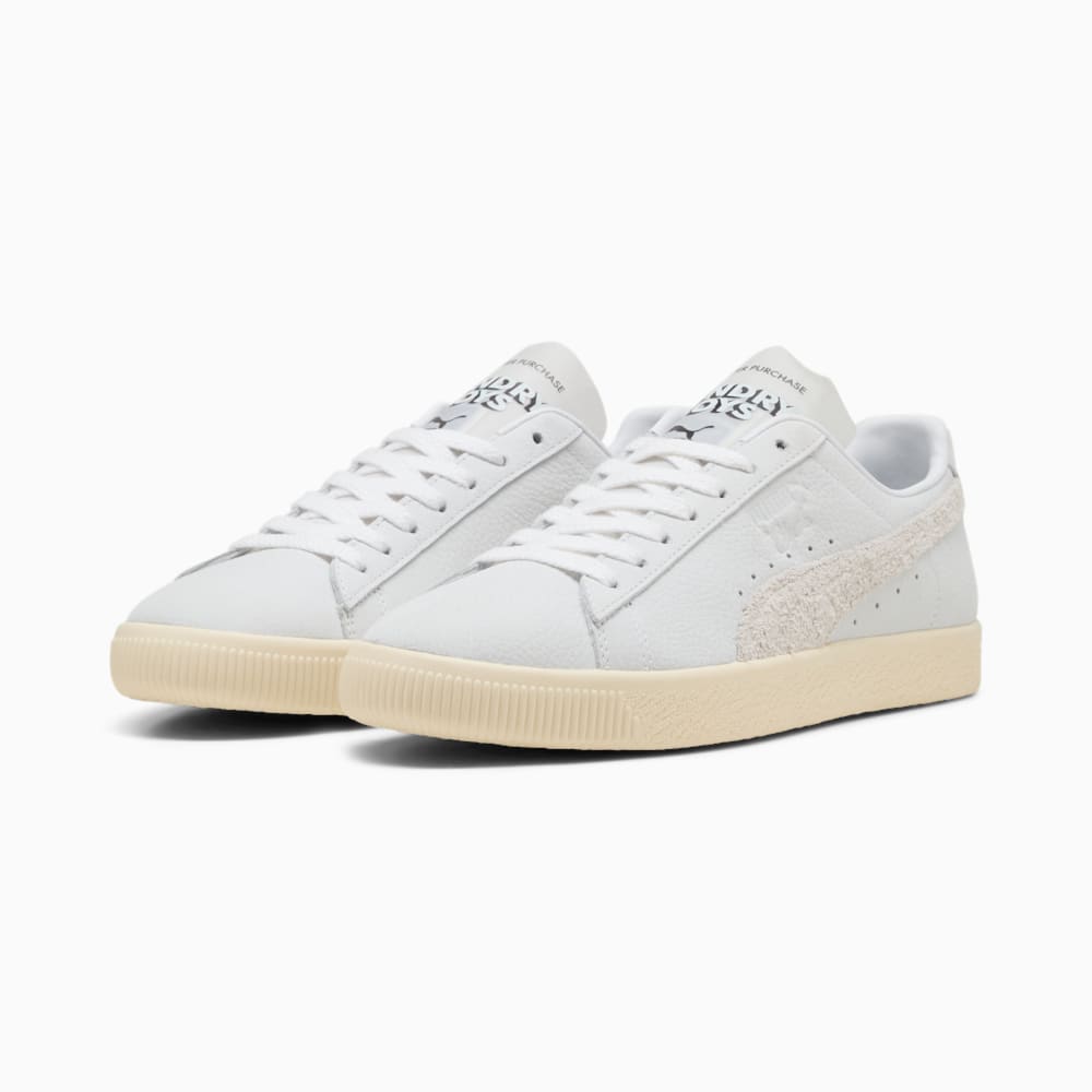 PUMA Clyde sneaker from the Laundry Boys collection with water-repellent suede upper.