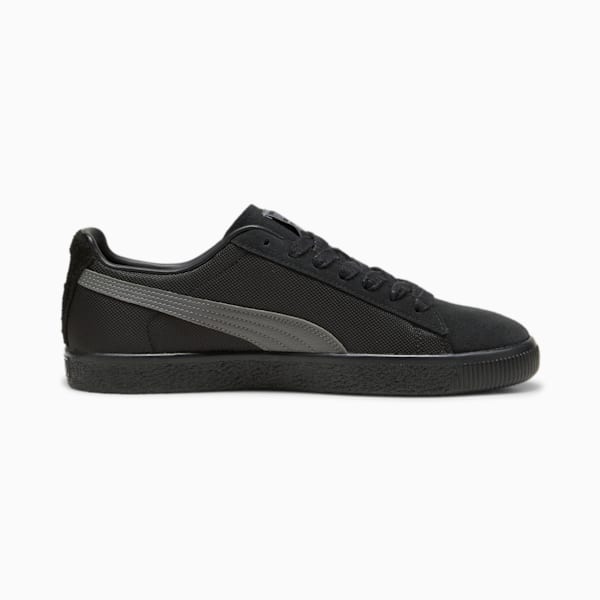 PUMA Clyde Soph sneaker featuring a nylon quarter, suede toe and tongue, leather Formstrip, and hairy suede heel, celebrating 50 years of iconic design.