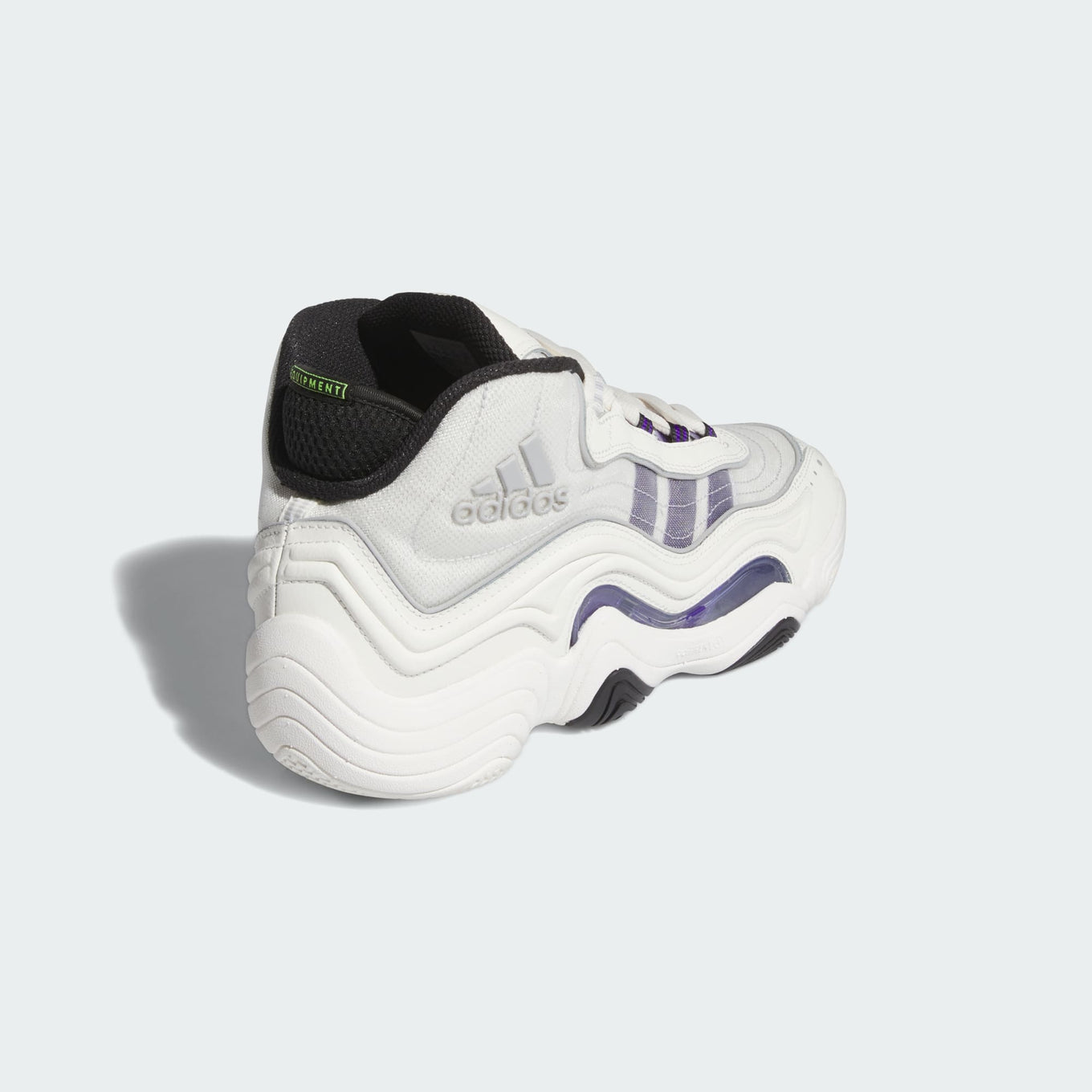 Adidas Crazy 98 shoes with molded leather, mesh, and synthetics, showcasing a bold wavy design inspired by '90s basketball style.