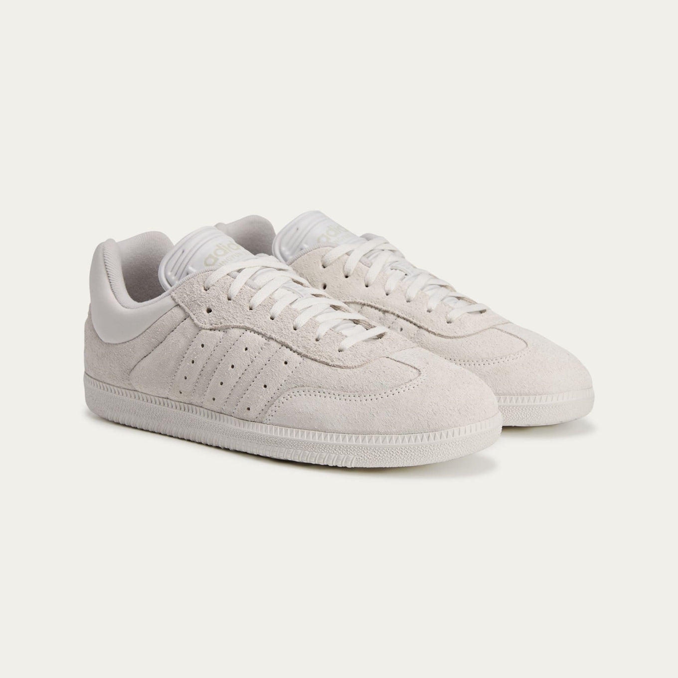 Dingyun Zhang x adidas Samba shoes with shorthair cow suede material, exaggerated elongated tongue, and a fusion of sci-fi and street culture influences.