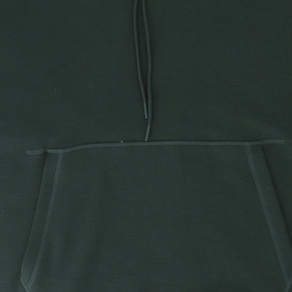 Premium heavyweight hoodie in wool and cotton blend, featuring a relaxed fit and tonal branding for easy styling.
