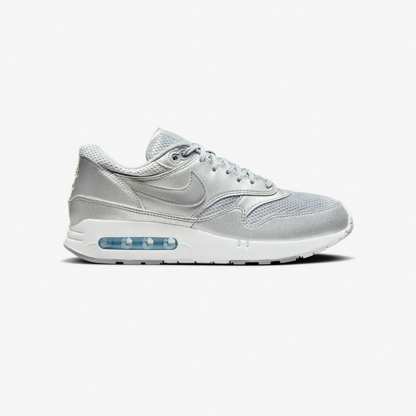 Nike Air Max 1 '86 Big Bubble in Metallic Silver and Cool Grey, featuring a reduced Air window, debossed branding on the tongue and heel, and a sleek, refined design.


