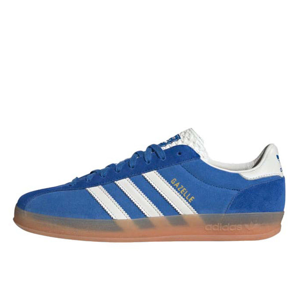 adidas Gazelle Indoor Pro shoes with a suede upper, leather lining, translucent wrapped sole, and signature 3-Stripes, blending vintage sports heritage with contemporary street style.