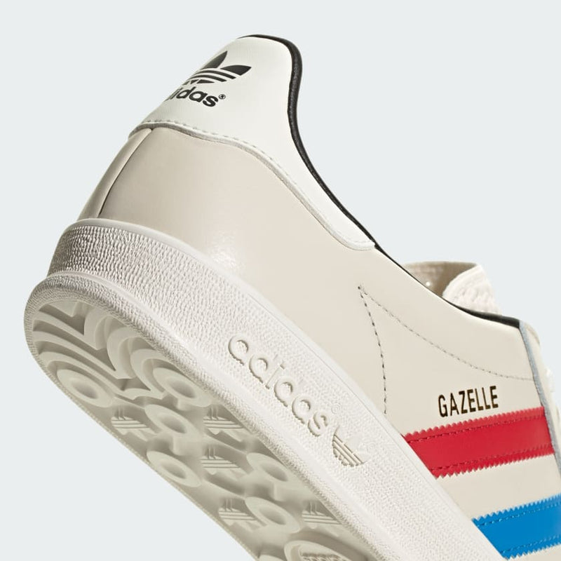 Adidas Gazelle Indoor shoes with premium suede upper and two-tone 3-Stripes, showcasing retro style and comfort.