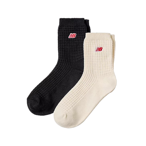 NEW BALANCE WAFFLE KNIT ANKLE SOCKS 2 PACK