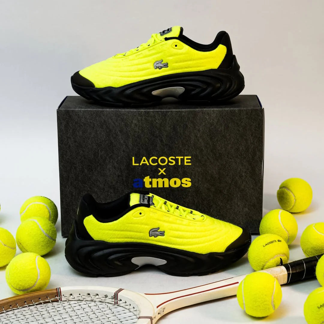 Lacoste x atmos SPINOR: A Loud Serve in Neon Fuzz