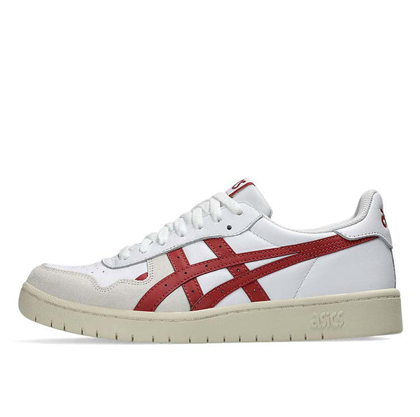 JAPAN S™ shoes with lightweight design, featuring ASICS® Stripes and lettering, inspired by 1981 basketball aesthetics.