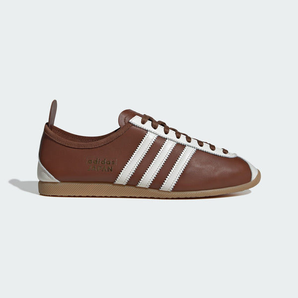 adidas Japan Shoes with a premium leather upper, detailed stitching, and "JAPAN" branding on the side, showcasing a blend of craftsmanship and classic sneaker design.