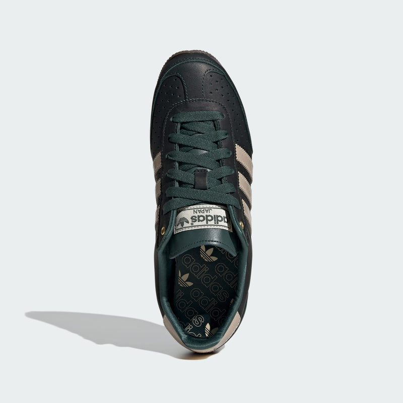 Adidas Japan shoes, reissue of the 1964 trainer, featuring a low-profile design and double-stitched T-toe detail.


