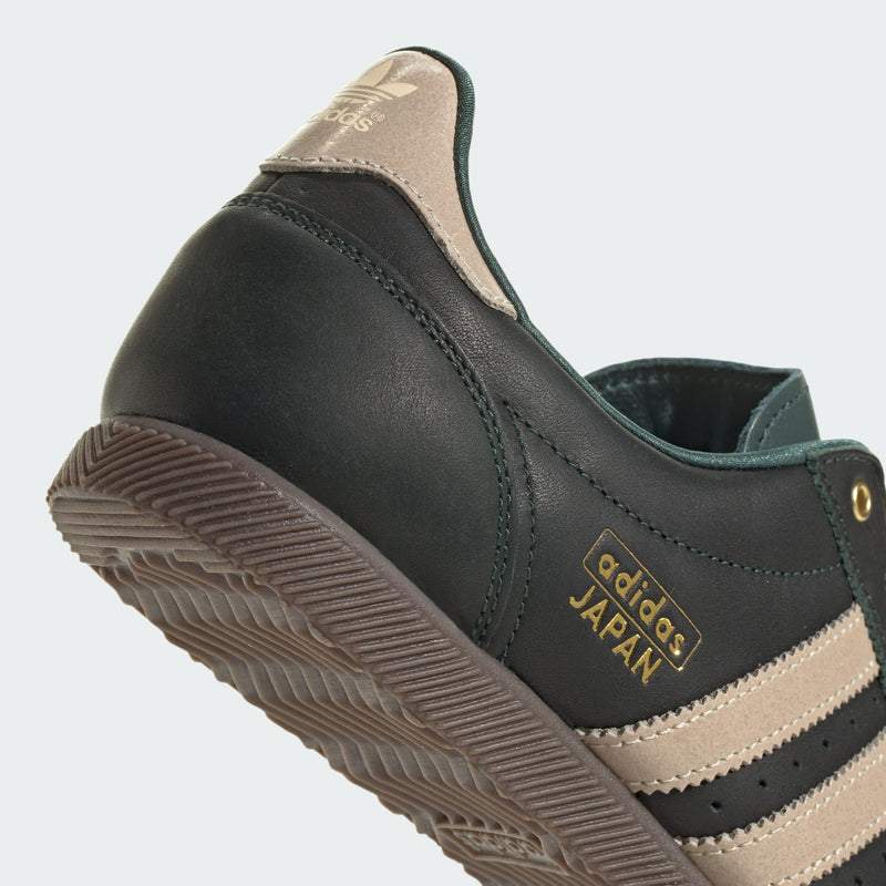 Adidas Japan shoes, reissue of the 1964 trainer, featuring a low-profile design and double-stitched T-toe detail.


