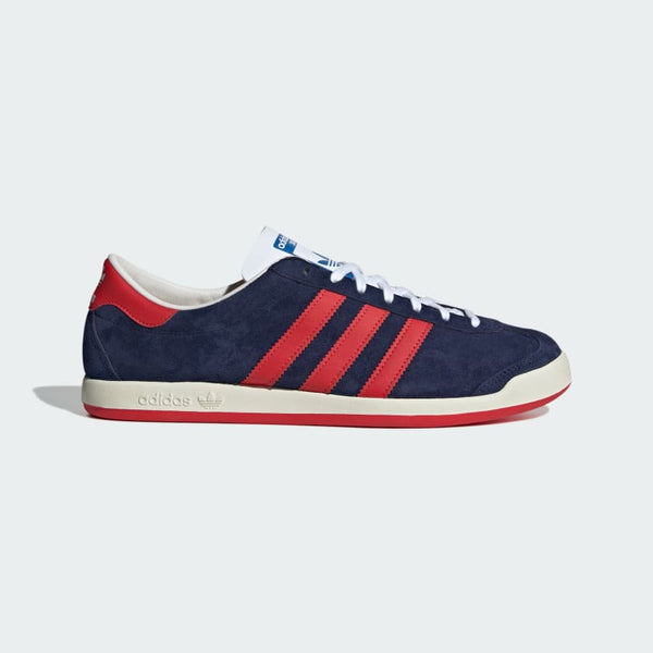 adidas Java shoes in premium suede with leather lining, showcasing their low-top design and rubber outsole for grip.