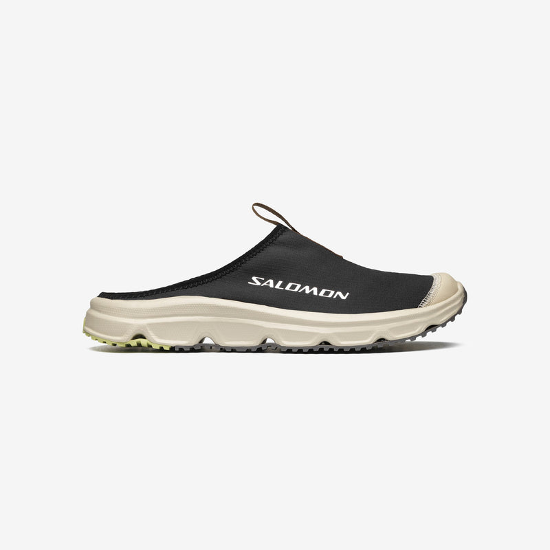 Salomon RX SLIDE 3.0 recovery shoe with textile and leather upper, EVA sockliner, and rubber outsole