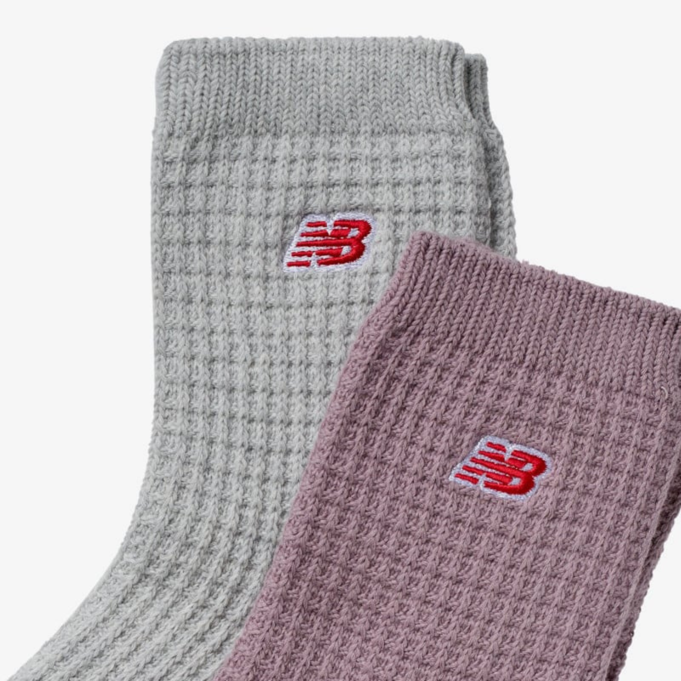 NEW BALANCE WAFFLE KNIT ANKLE SOCKS 2 PACK