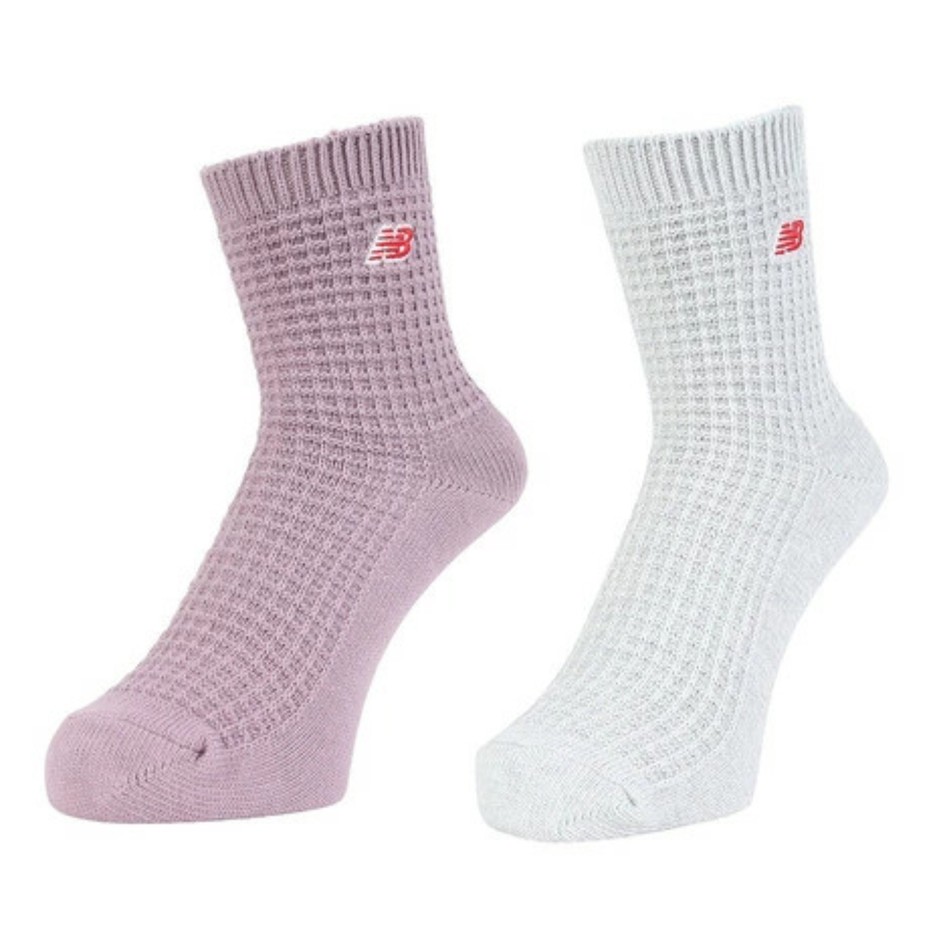 NEW BALANCE WAFFLE KNIT ANKLE SOCKS 2 PACK