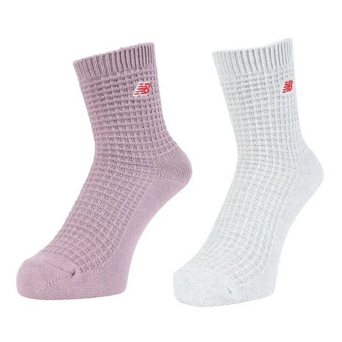 NEW BALANCE WAFFLE KNIT ANKLE SOCKS 2 PACK