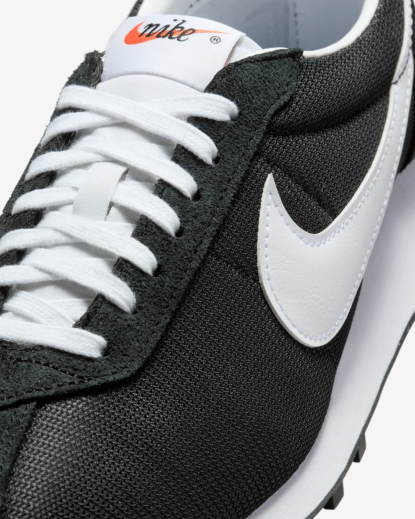 Nike LD-1000 sneaker with flared heel design, classic 1977 running silhouette reimagined for modern streetwear